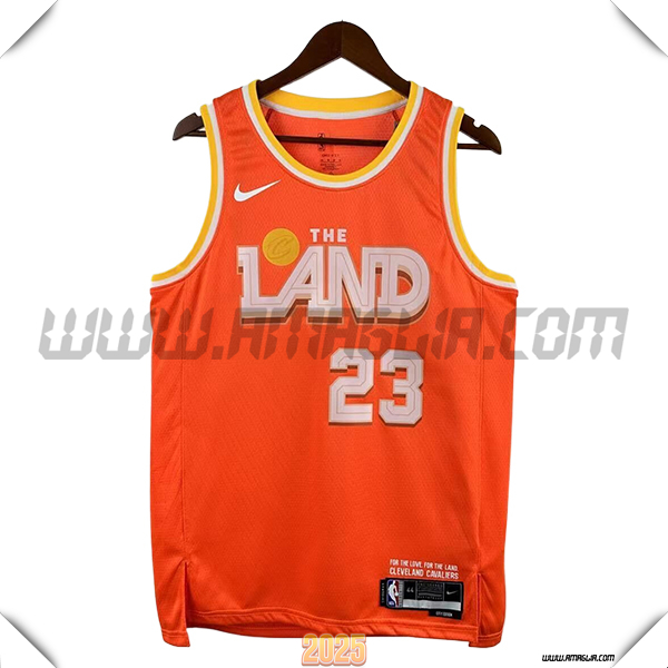 Maglia Los Cleveland Cavaliers (JAMES #23) 2025/26 Arancia/Bianco