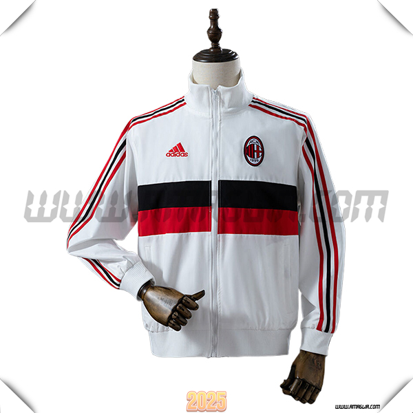 Giacca A Vento AC Milan Bianco/Rosso/Nero 2025 2026