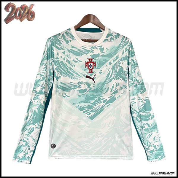 Seconda Maglia Squadra Portogallo Maniche Lunghe 2026/2027