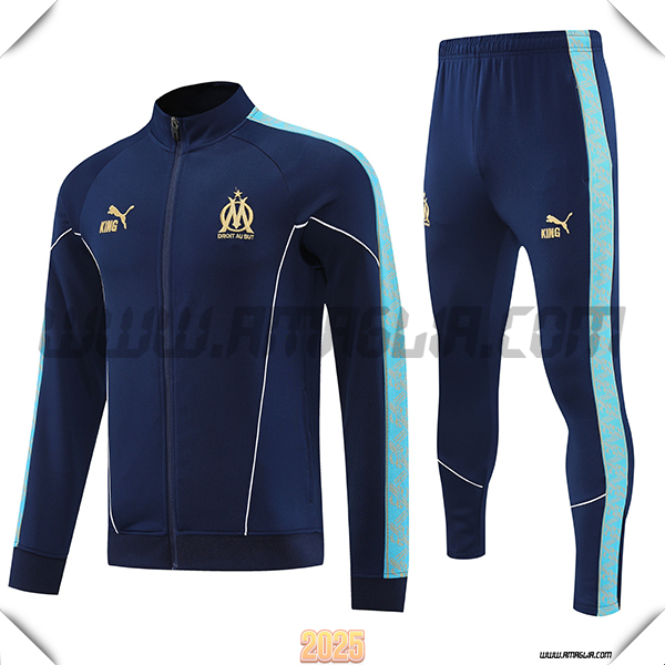 Tuta Calcio Giacca Marsiglia Blu Scuro 2025 2026