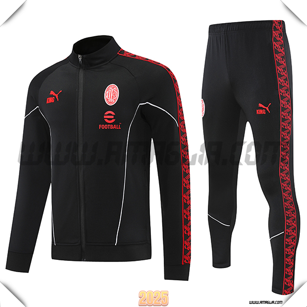 Tuta Calcio Giacca AC Milan Nero/Rosso 2025 2026 -03