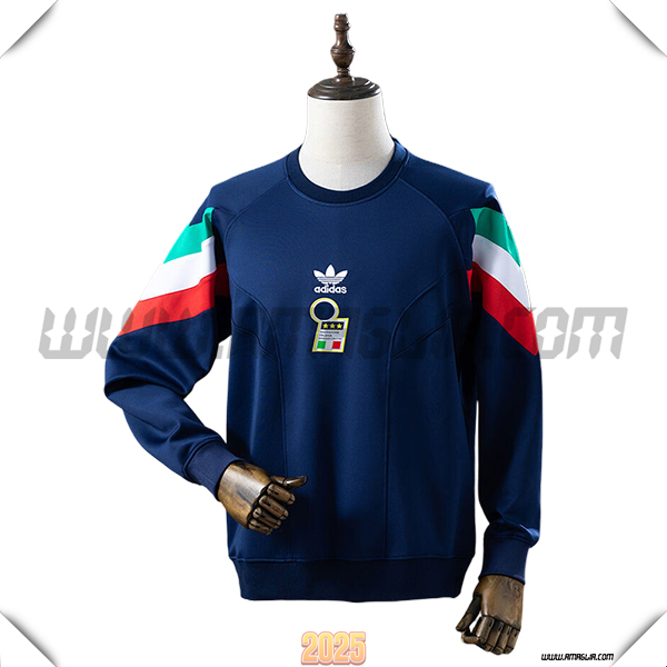 Felpa Allenamento Italia Blu Scuro 2025 2026