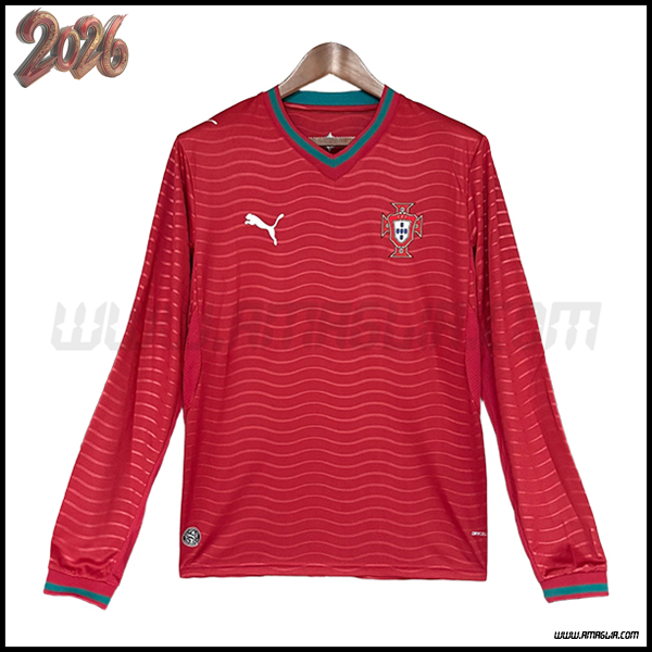 Prima Maglia Squadra Portogallo Maniche Lunghe Coppa del Mondo 2026