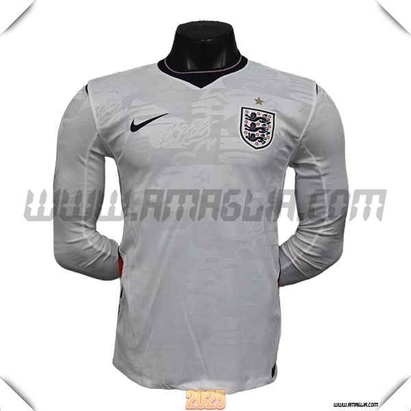 Prima Maglia Squadra Inghilterra Maniche Lunghe Coppa del Mondo 2026