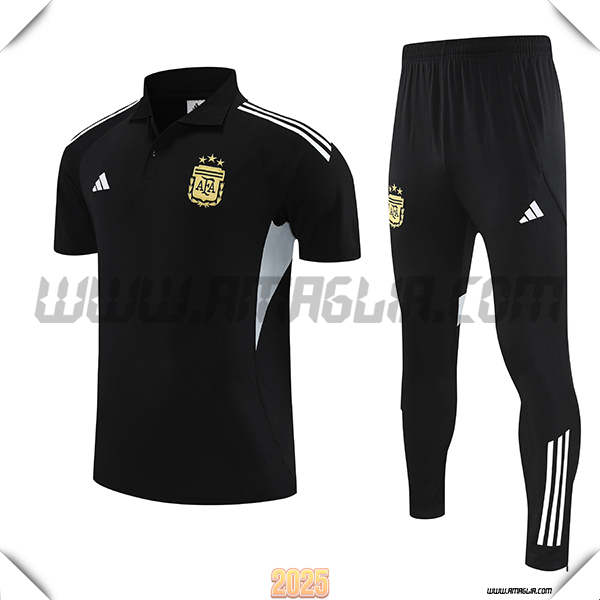 Kit Maglia Polo Argentina Nero/Grigio 2025/26
