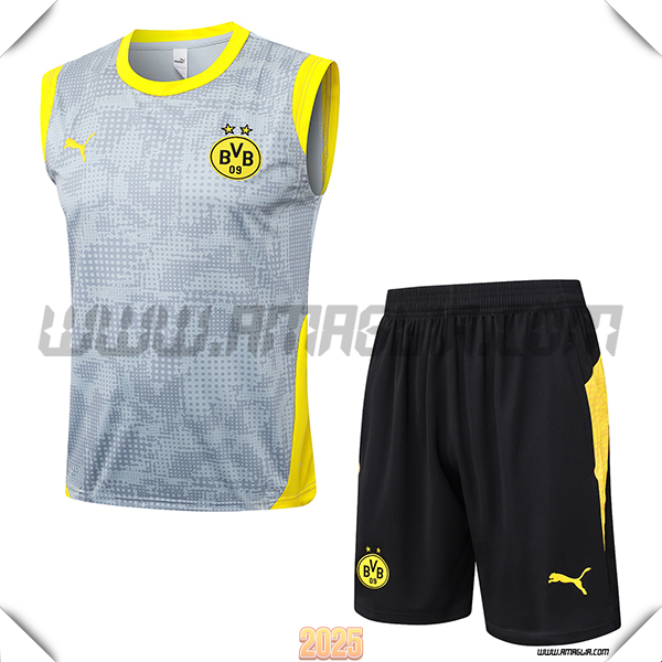 Kit Canotta Allenamento Dortmund Grigio/Giallo 2025/26