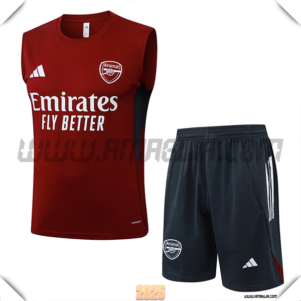 Kit Canotta Allenamento Arsenal Rosso/Nero 2025/26