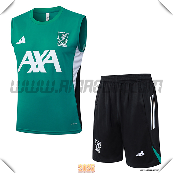 Kit Canotta Allenamento FC Liverpool Verde/Bianco/Nero 2025/26