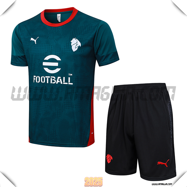 Kit Maglia Allenamento AC Milan Verde/Rosso 2025/26