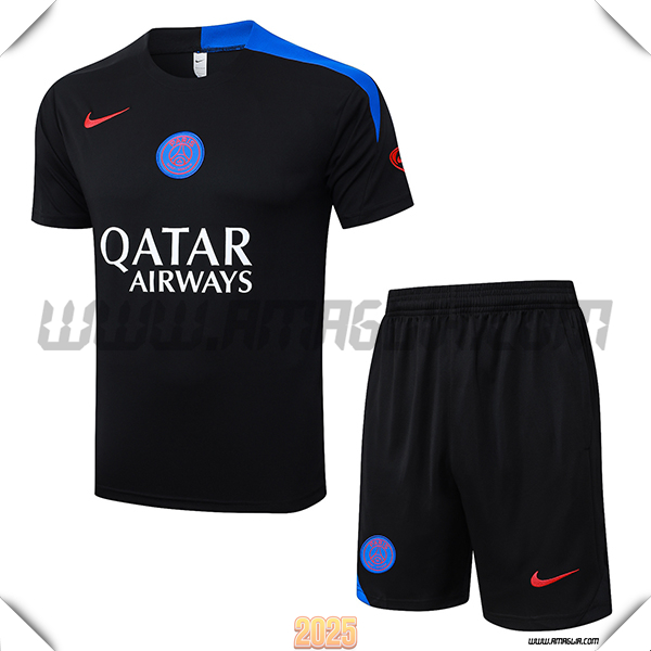 Kit Maglia Allenamento PSG Nero/Blu 2025/26