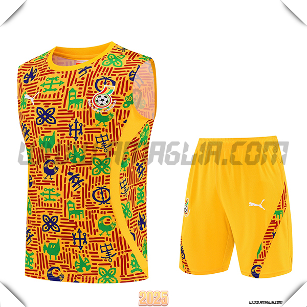 Kit Canotta Allenamento Ghana Giallo 2025/26