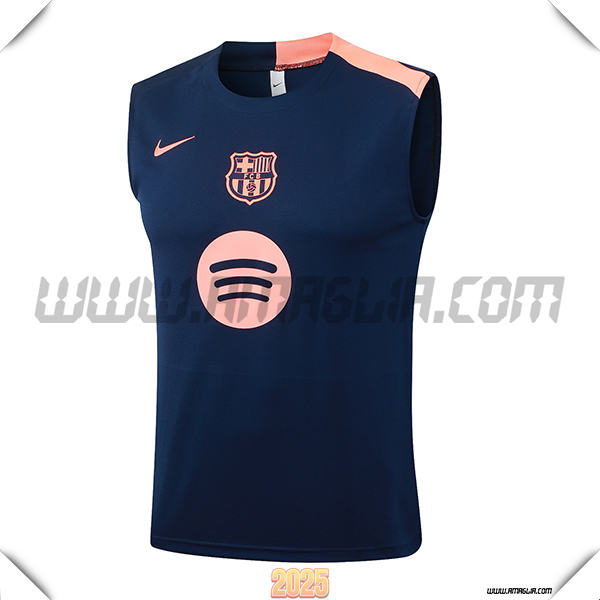 Canotta Allenamento FC Barcellona Blu/Rosa 2025/26 -02