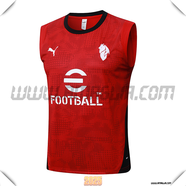 Canotta Allenamento AC Milan Rosso/Nero 2025/26