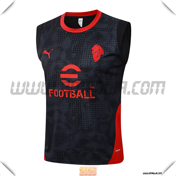 Canotta Allenamento AC Milan Nero/Grigio/Rosso 2025/26