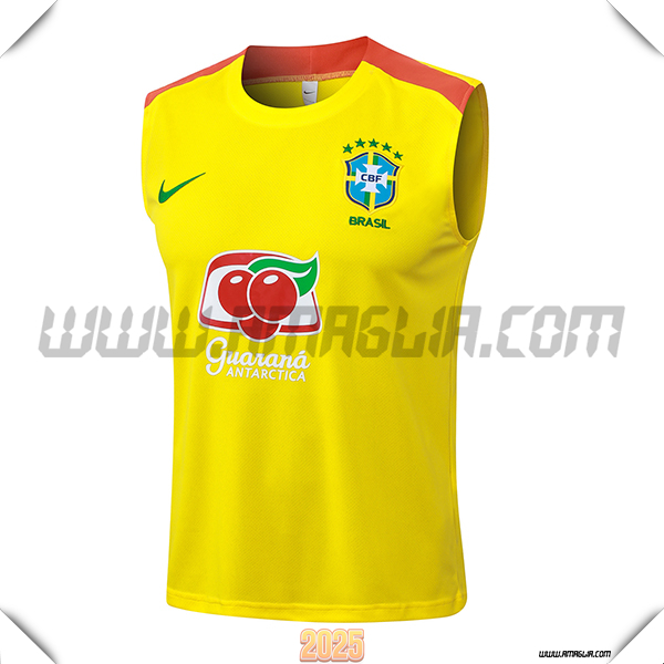 Canotta Allenamento Brasile Giallo/Arancia 2025/26