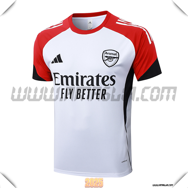 Training T-Shirt Arsenal Bianco/Rosso/Nero 2025/26