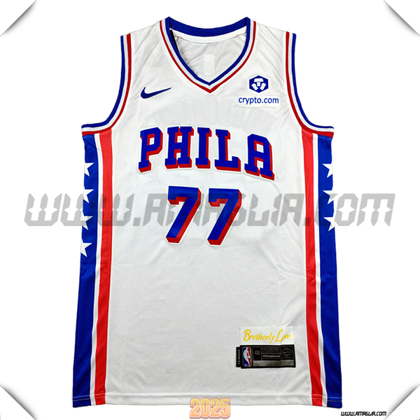 Maglia Philadelphia 76ers (EDGECOMBE #77) 2025/26 Bianco/Blu/Rosso