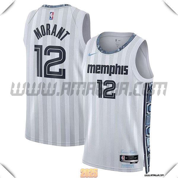 Maglia Memphis Grizzlies (MORANT #12) 2025/26 Bianco