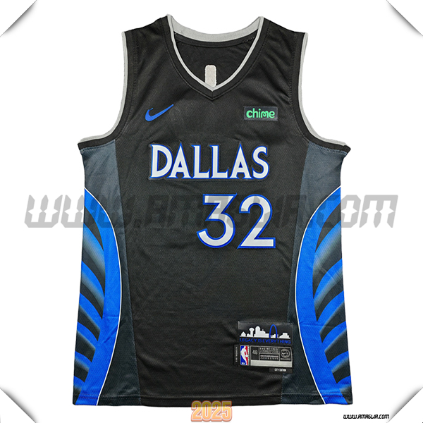 Maglia Dallas Mavericks (FLAGG #32) 2025/26 Nero/Blu -02