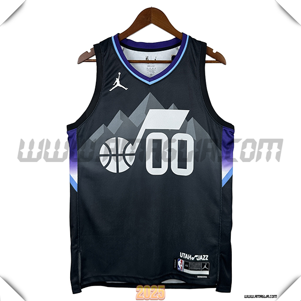 Maglia Utah Jazz (MARKKANEN #00) 2025/26 Nero/Grigio/viola