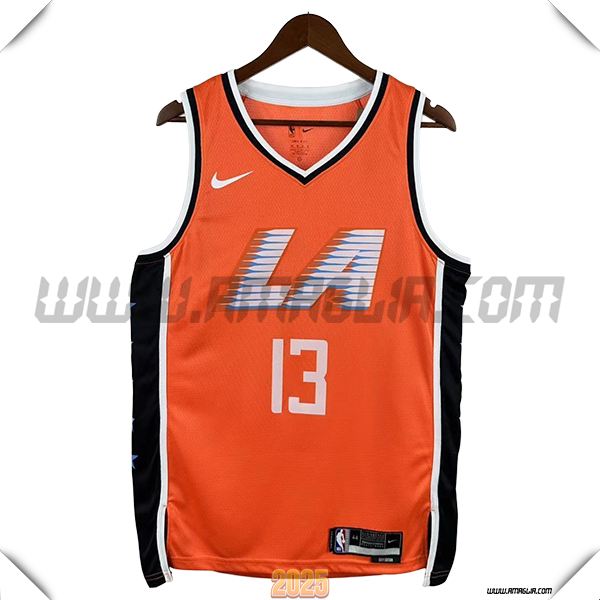 Maglia Los Angeles Clippers (GEORGE #13) 2025/26 Arancia/Nero