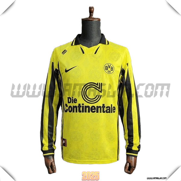 Prima Maglia da Dortmund BVB Maniche Lunghe Retro 1996/1997