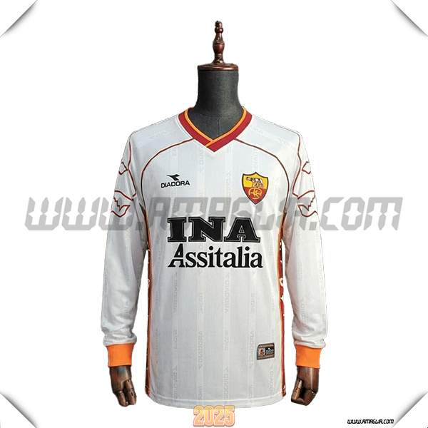 Seconda Maglia da AS Roma Maniche Lunghe Bambino Retro 1999/2000