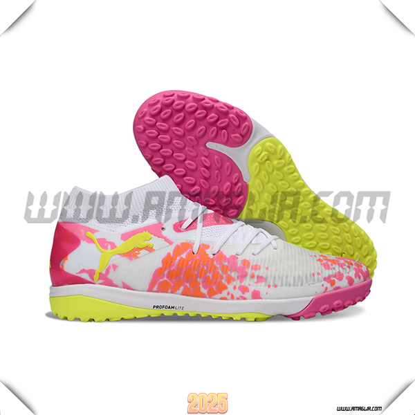 PUMA Scarpe Da Calcio FUTURE 8 ULTIMATE TF Bianco/Rosa/Giallo