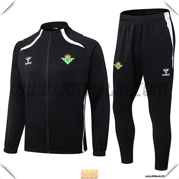 Tuta Giacca Calcio Real Betis Nero/Bianco 2025/26