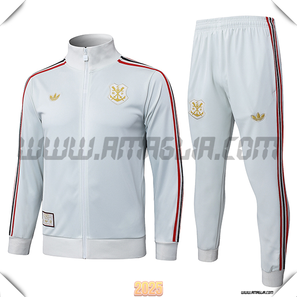 Tuta Giacca Calcio Flamenco Grigio Chiaro 2025/26