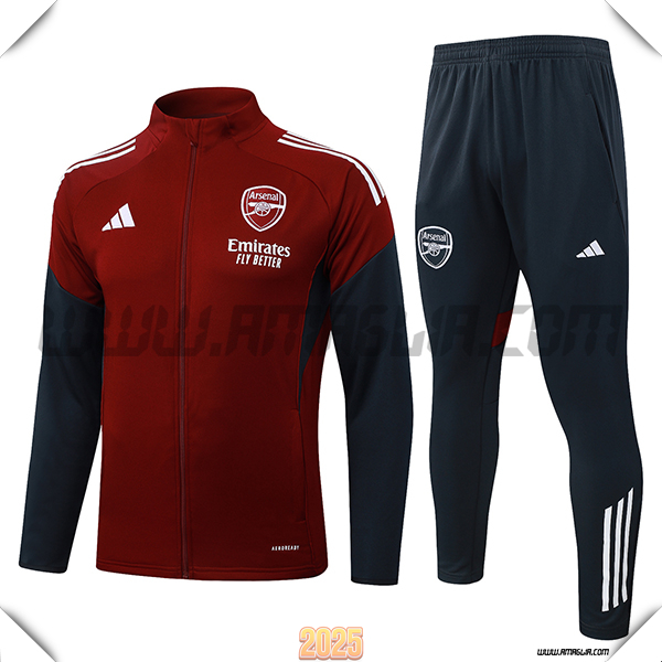 Tuta Giacca Calcio Arsenal Rosso/Grigio 2025/26