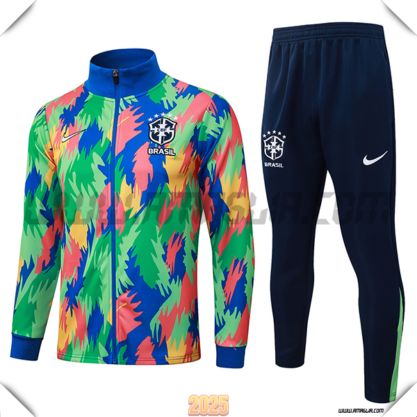 Tuta Giacca Calcio Brasile Verde/Blu/Arancia 2025/26