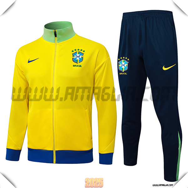 Tuta Giacca Calcio Brasile Giallo/Ver/Blu 2025/26