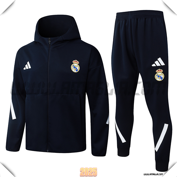Giacca Con Cappuccio Tuta Giacca A Vento Real Madrid Blu Reale 2025/26