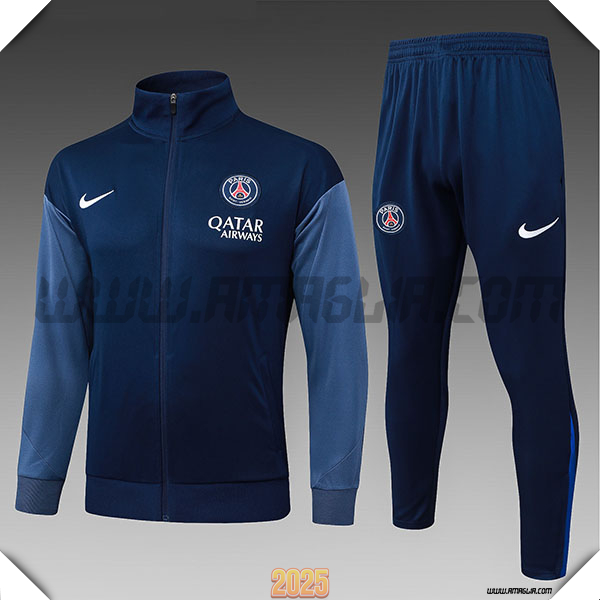 Tuta Giacca Calcio PSG Bambino Blu/Grigio 2025/26