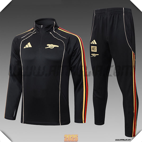 Tuta Calcio Arsenal Bambino Nero/Rosso/Giallo 2025/26