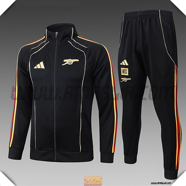 Tuta Giacca Calcio Arsenal Bambino Nero/Rosso/Giallo 2025/26