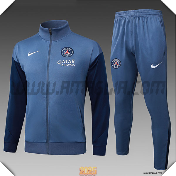 Tuta Giacca Calcio PSG Bambino Grigio/Blu 2025/26