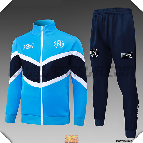Tuta Giacca Calcio SSC Napoli Bambino Blu/Bianco 2025/26