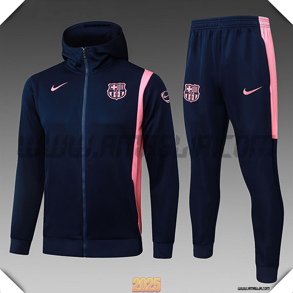 Giacca Con Cappuccio Tuta Giacca A Vento FC Barcellona Bambino Blu/Rosa 2025/26