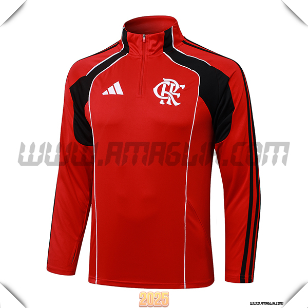 Felpa Allenamento Flamenco Rosso/Nero 2025/26