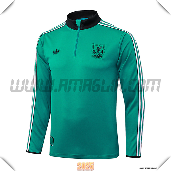 Felpa Allenamento FC Liverpool Verde/Bianco/Nero 2025/26