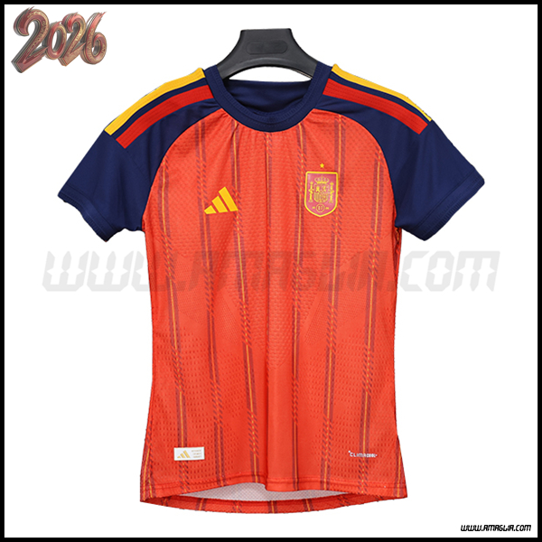 Prima Maglia Squadra Spagna Donne Coppa del Mondo 2026