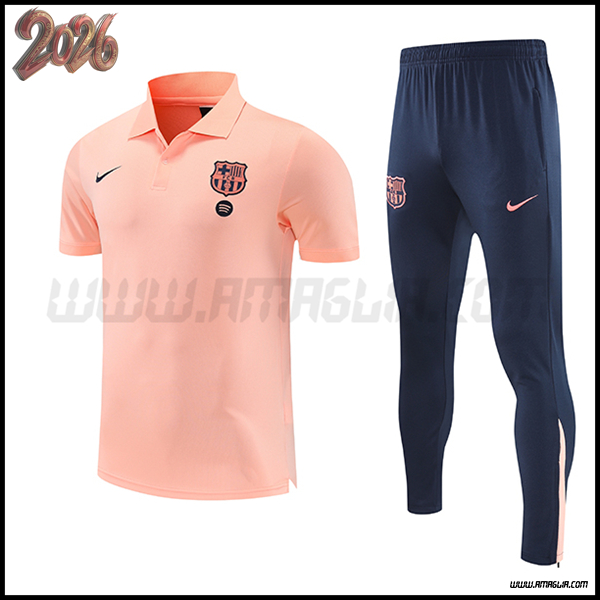 Kit Maglia Polo FC Barcellona Rosa 2025 2026