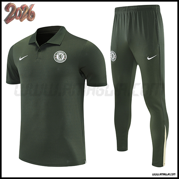 Kit Maglia Polo FC Chelsea Verde 2025 2026