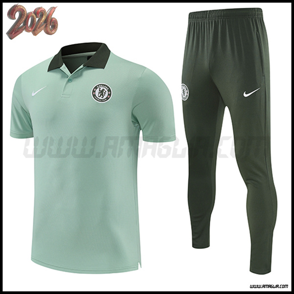 Kit Maglia Polo FC Chelsea Verde 2025 2026 -02
