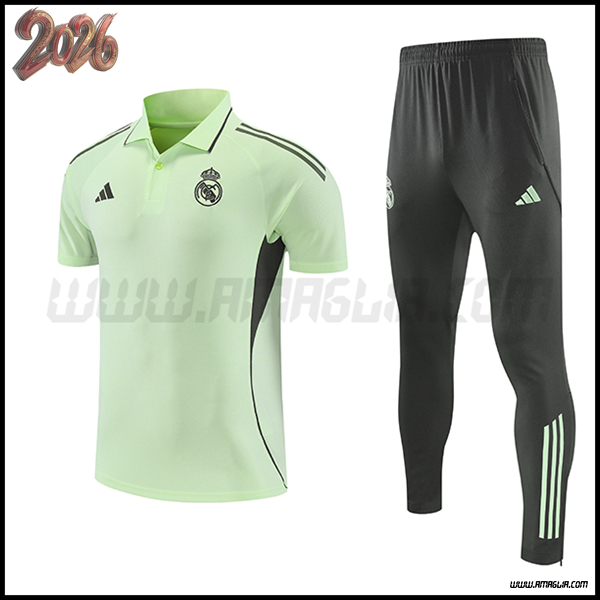 Kit Maglia Polo Real Madrid Verde/Grigio 2025 2026