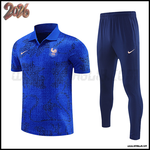 Kit Maglia Polo Francia blu navy 2025 2026