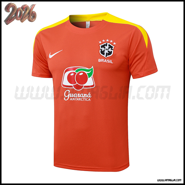 Training T-Shirt Brasile Arancia/Giallo 2025 2026