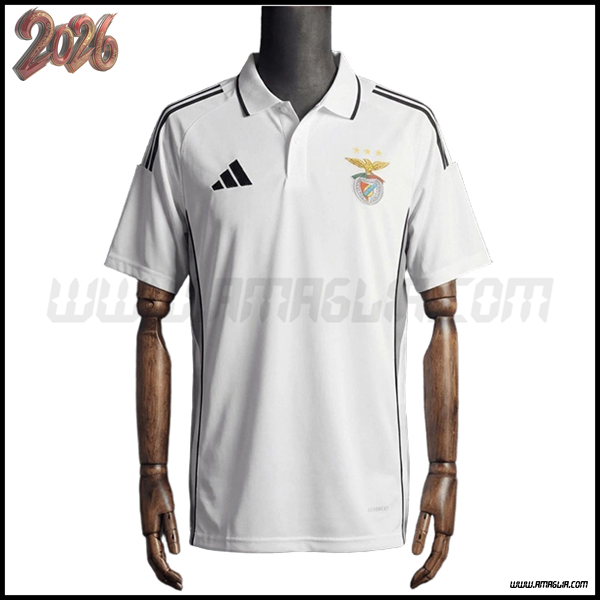 Training T-Shirt S.L.Benfica Bianco/Nero 2025 2026